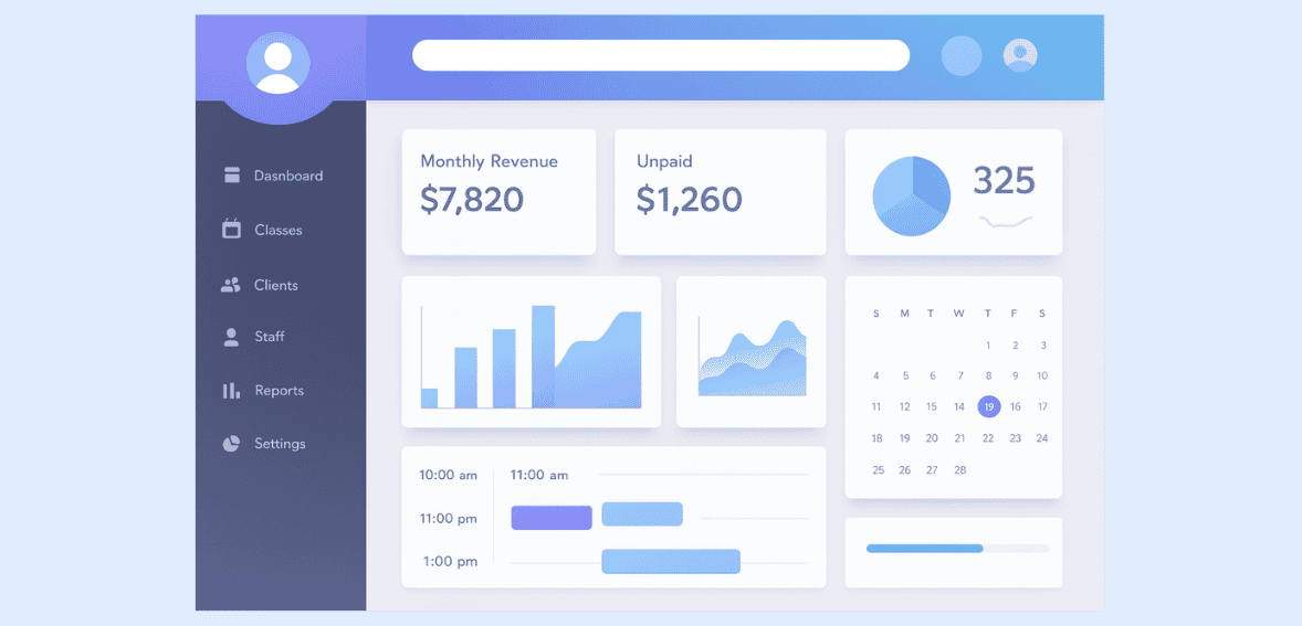 Simple Interface Designed of Studio Management Software for Studio Owners