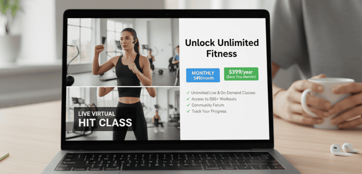 Setting virtual fitness class pricing as part of a hybrid fitness studio pricing strategy