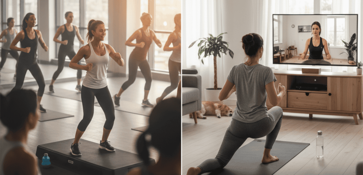 Comparing in-person and virtual membership value for hybrid fitness studio pricing.