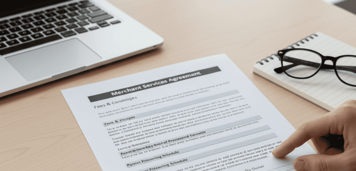 Studio owner reviewing processor agreements to learn how to reduce credit card processing fees fitness studio.