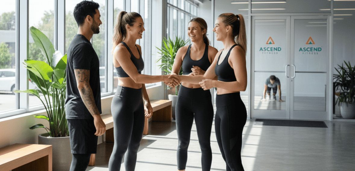 Positive studio environment that supports gym member re-engagement tactics